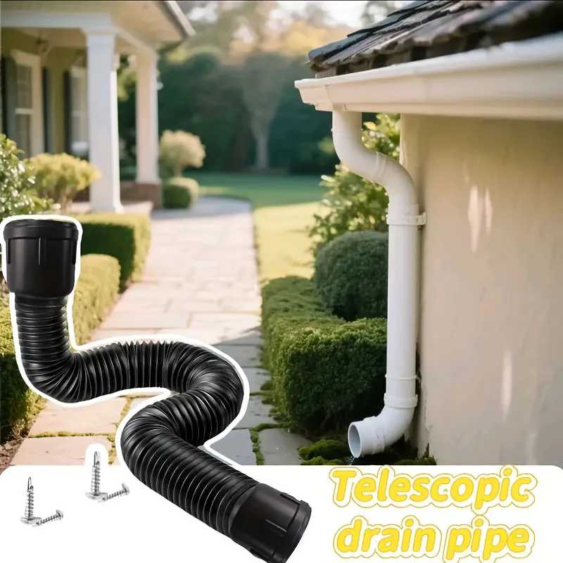 1PC Rain Gutter Downspout Extensions Retractable with Screws for Rainwater Drainage for House Gutter Garden Tidying Lawn