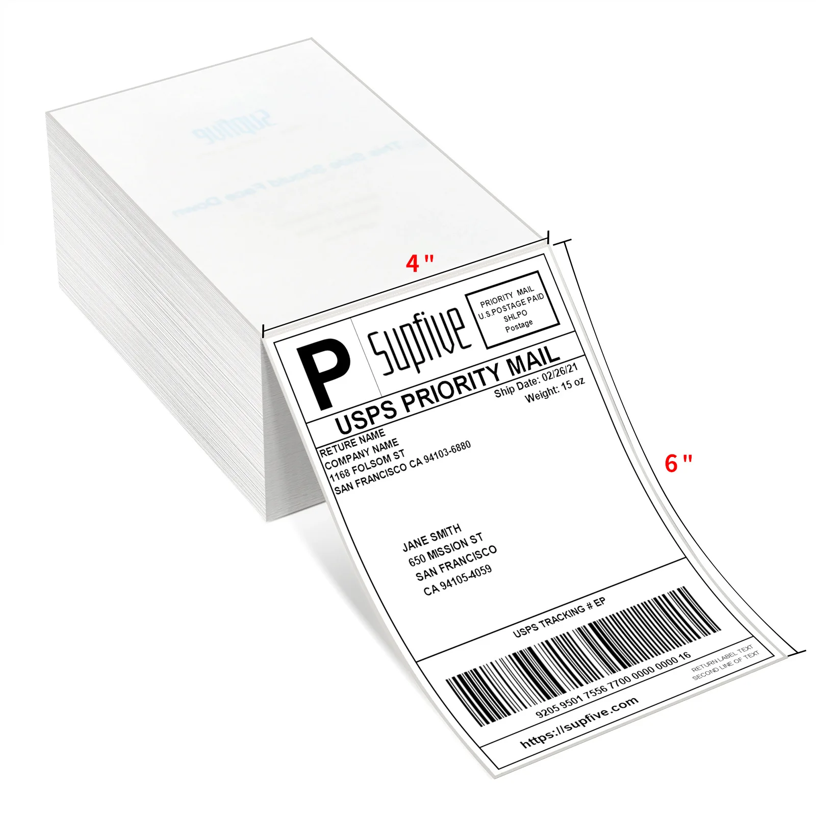 4x6 inch direct thermal label folding shipping label paper for thermal printer 100x150mm postal label for shipping packages