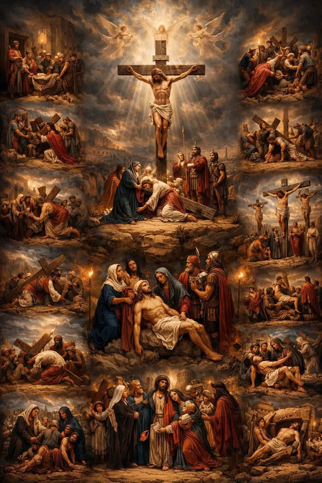 

500/1000/1200/2000 PCS Jigsaw Puzzles Jesus The Course of Events Family Activity Games for Gameroom Bedroom Home Decor