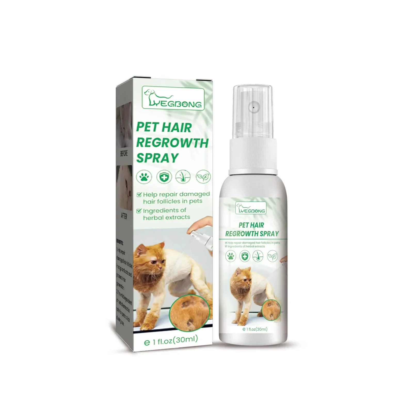 Pet Skin Care Spray Hair Regrowth Itch Relief Mite Removal Deodorization Soothing Anti Flea Lice Insect Killer Pet Moss Spray