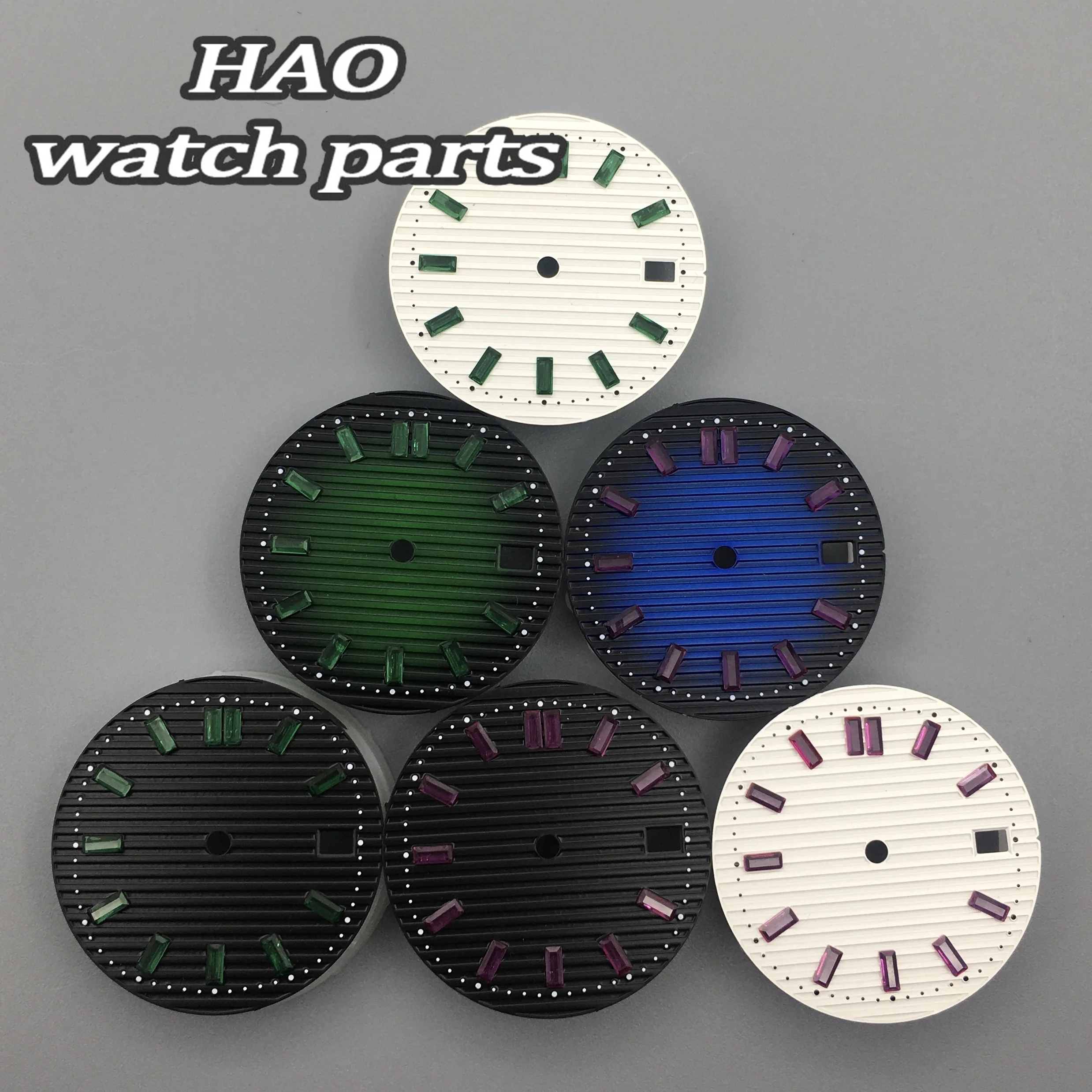 

BLIGER29mm white green black watch dial fit NH35 NH36 movement fit 3 o'clock crown 3.8 o'clock crown