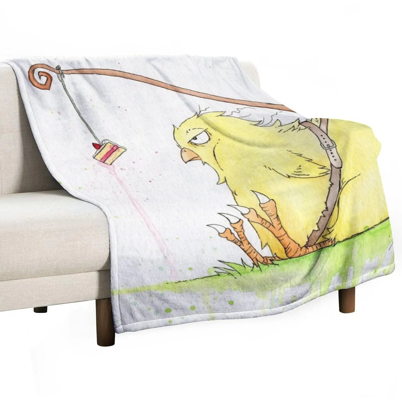 

Chubby Chocobo Throw Blanket decorative Quilt Hairy Loose Blankets