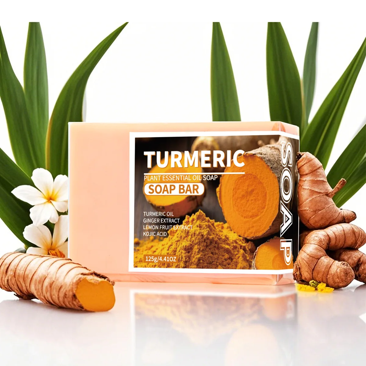 

125g Turmeric Essential Oil Soap, Suitable For Washing Face And Bathing The Whole Body, Daily Use To Enhance Skin Radiance