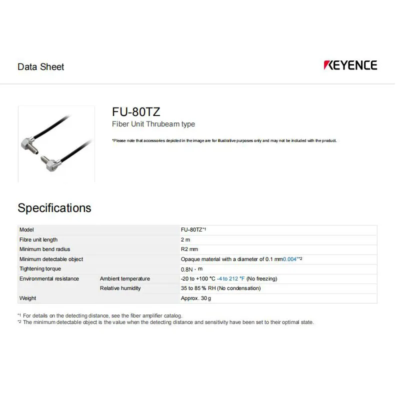 FU-80TZ KEYENCE Fiber Optic Sensor for Collimated Radiation,welcome to consult