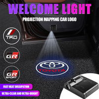 1PC Car Badge HD Projector Lamp Door Wireless Welcome Light LED Accessories For Toyota Chr Auris Hilux Ralink Ruizhi GR Sport