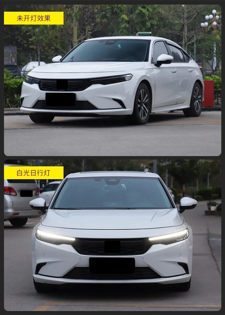 مجموعة مصابيح أمامية LED لعدسة سيارة Honda INTEGRA المعدلة ذات شعاع عالي منخفض مصباح الجري النهاري