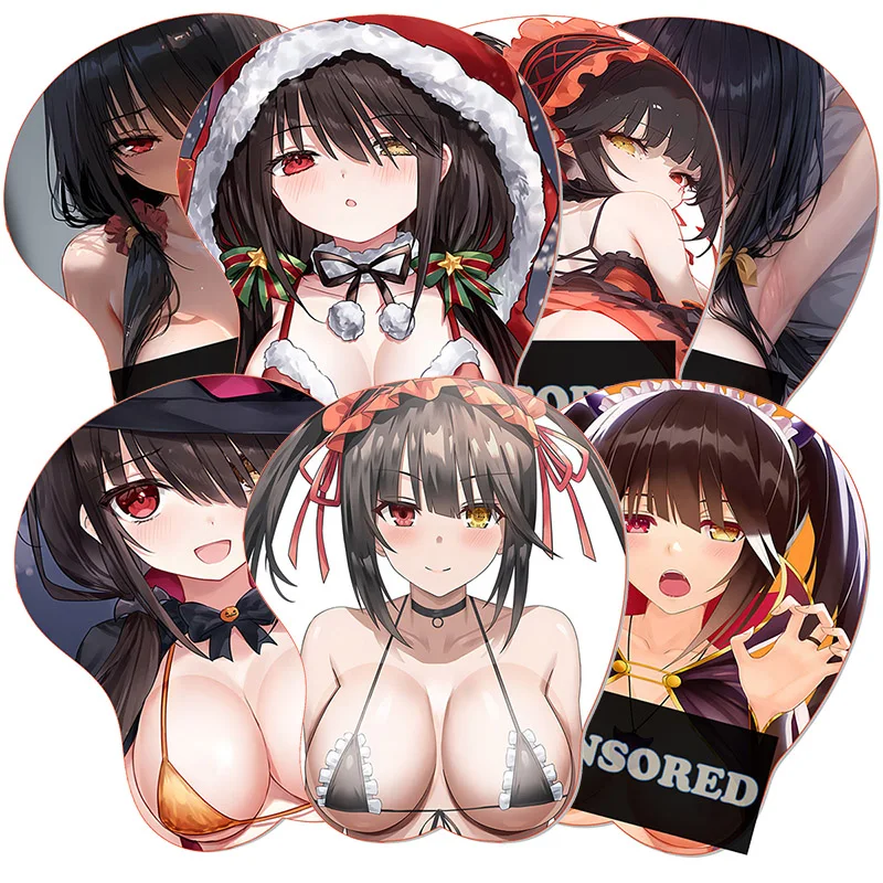 

3D Boob Mouse Pad D_Date A L_Live V Коврик для мыши Oppai Anime Tokisaki Kurumi Силиконовая подставка для запястий Sexy Nightmare Titty BULK Коврик для мыши