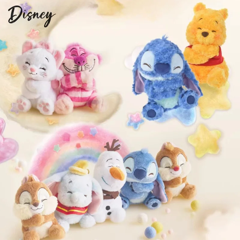 

Милые мягкие плюшевые детские игрушки Disney, Винни-Пух, Ститч, Дамбо, детские игрушки ручной работы, праздничные подарки, коллекция пятен