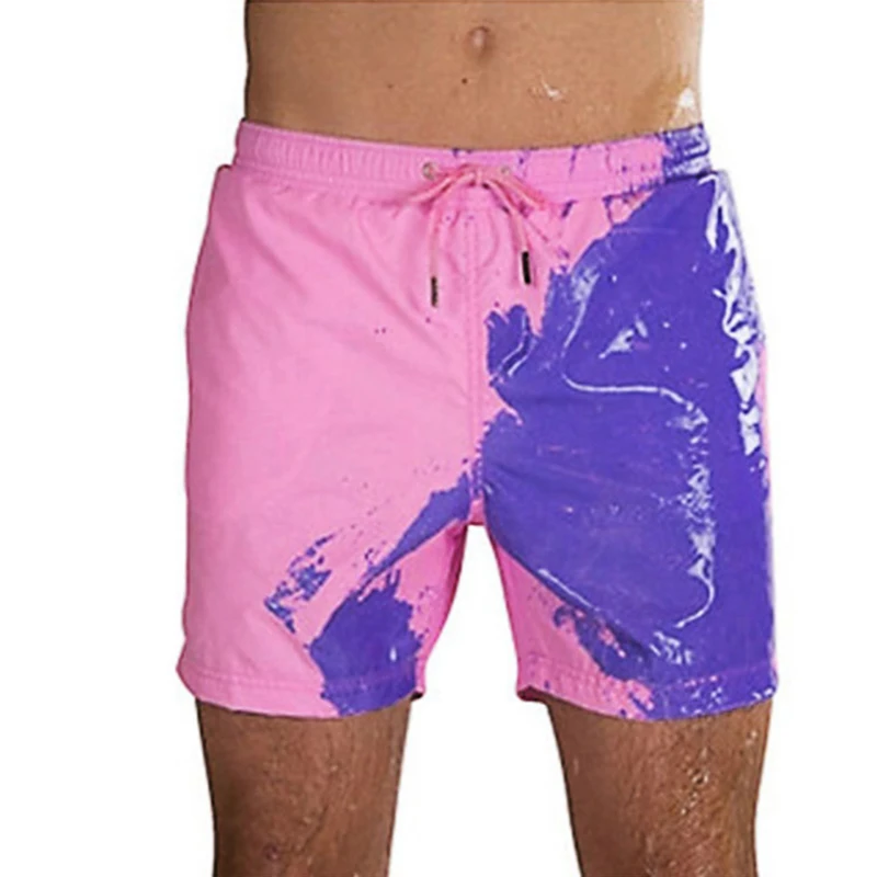 2020 summer explosion models discoloration swimming trunks beach pants men\'s fashion large size swimming discoloration shorts