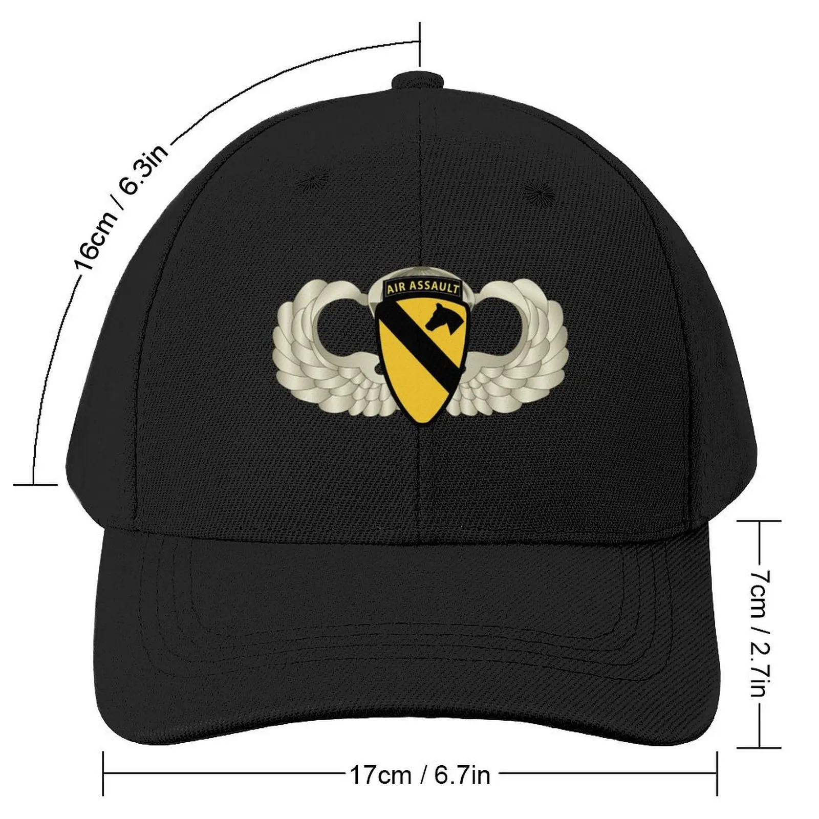 Army -1st Cavalry Div Air Assault w Basic Airborne Badge wo Txt Baseball Cap Vintage Christmas Hat Men Golf Wear Women's