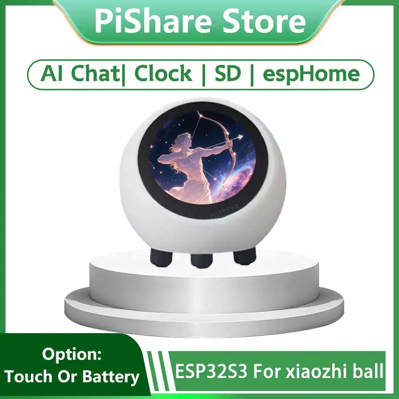 espHome Assistant Compatible XiaoZhi AI Voice Chat Robot Ball ESP32-S3 1.28 inch LCD N16R8 Development Board Wifi Clock DeepSeek