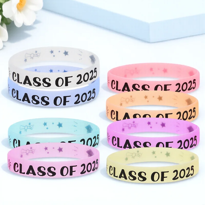 

8pcs Graduation Wristbands Commemorative Graduation Wristbands Class of 2025 Milestone Keepsake Party Supplies Student Bracelets