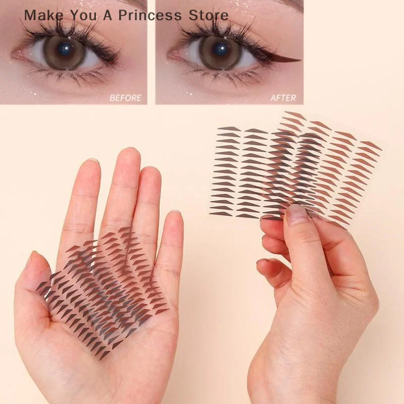 1 Blatt Eyeliner-Stempelaufkleber, wasserdicht, braun, natürliches Augen-Make-up im koreanischen Stil, Anfänger verwenden, einfache Symmetrie, Eyeliner-Siegelstift