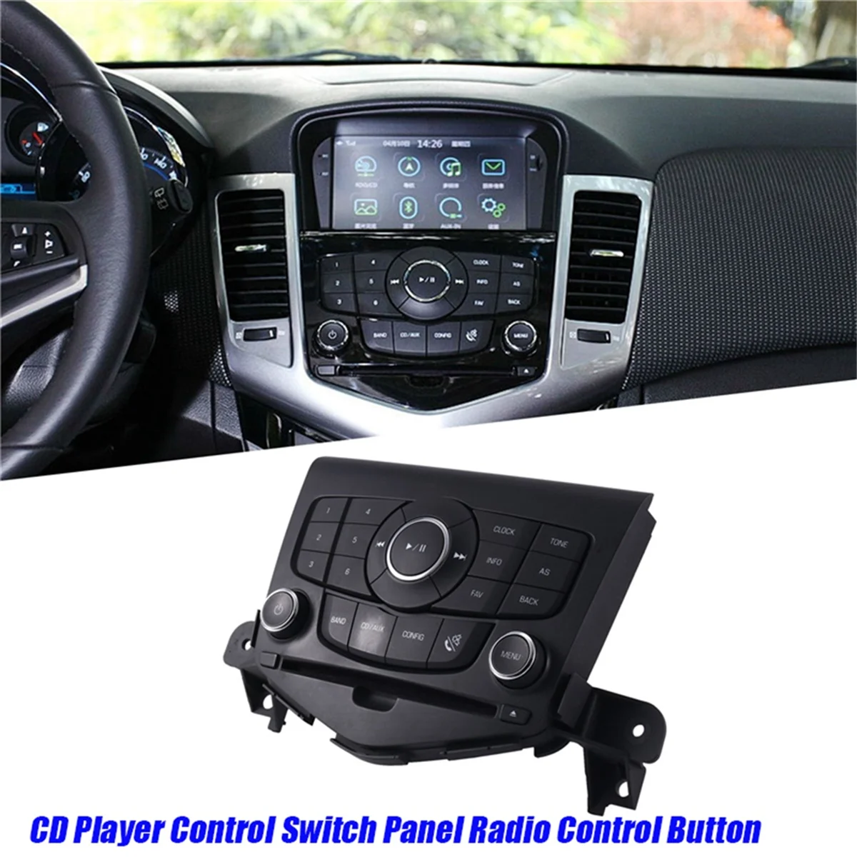 Car Central Multimedia CD Player Control Switch Panel for Chevrolet Cruze 2012-2015 Radio Control Button Switch