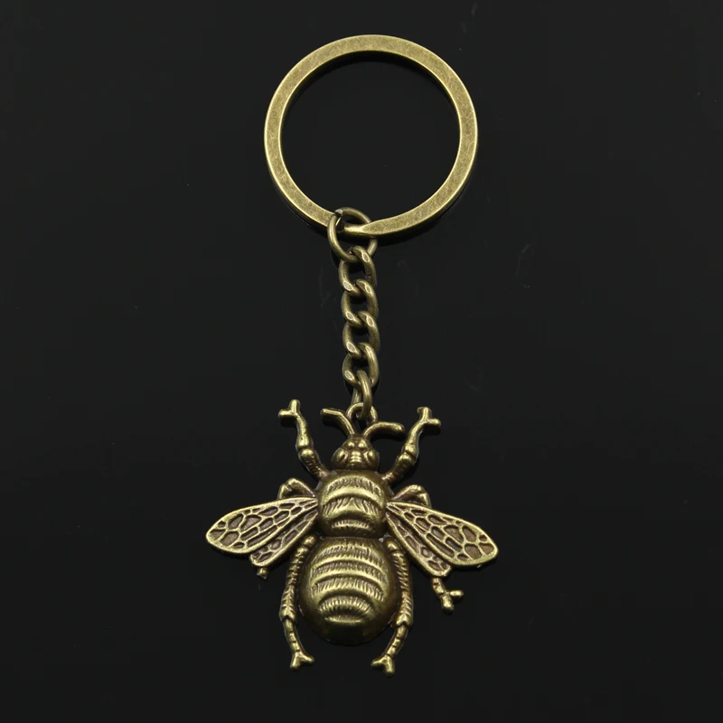 Keychain 40x38mm Hornet Honey Bee Pendants DIY Men Jewelry Car Key Chain Ring Holder Souvenir For Gift