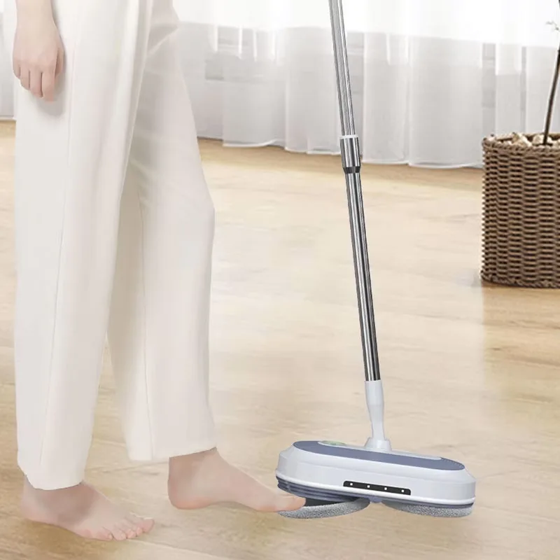 ممسحة أرضية كهربائية لاسلكية 2000 مللي أمبير بطارية مطحنة رش ممسحة أرضيات كهربائية دوارة ممسحة مياه منظف مع إضاءة LED