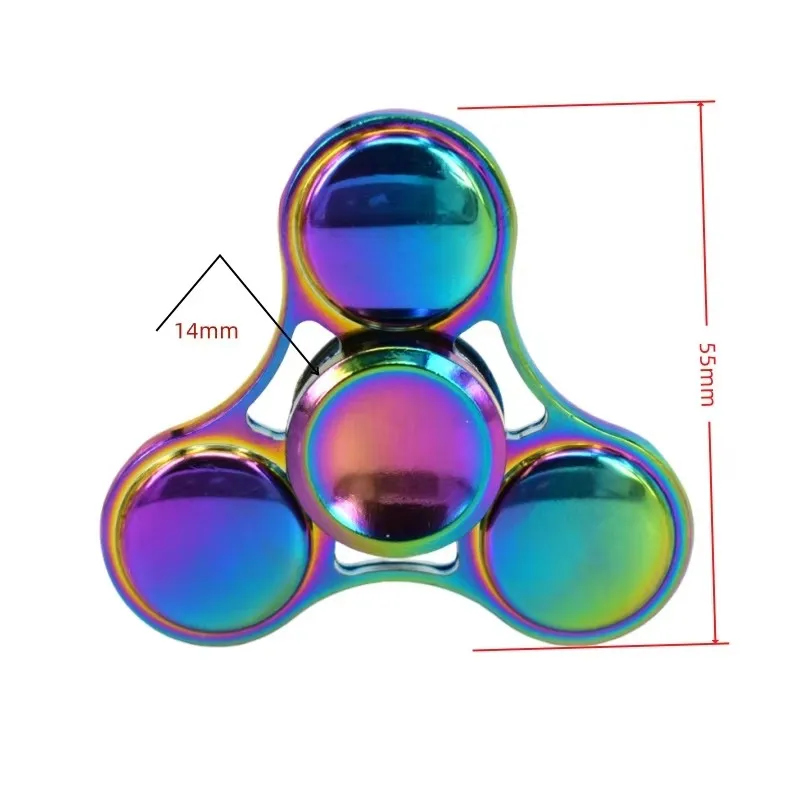 Kleurrijke regenboog UFO metalen fidget spinner |   EDC handheld vingerspeelgoed voor focus- en angstverlichting |   Draagbaar bureau Tol cadeau