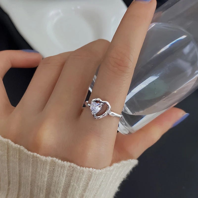 Mewanry الساطع الزركون حلقة مفتوحة للنساء الفتيات تصميم الأزياء حساسة كلاسيكية بسيطة أنيقة الحلو زفاف العروس مجوهرات هدية #4