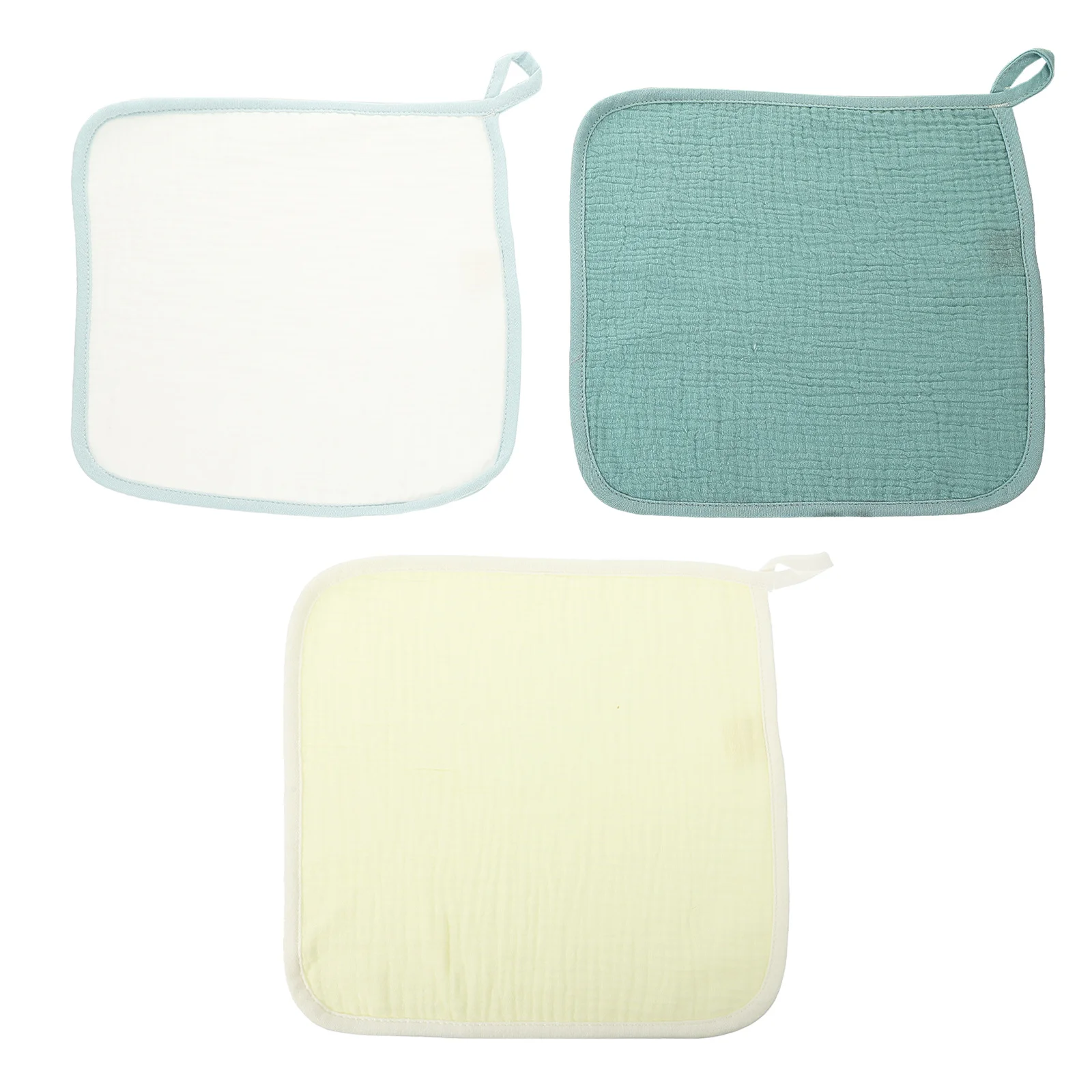 ผ้าเช็ดหน้าทารกแรกเกิด 3 ชิ้นผ้าฝ้ายผ้าซักล้างสำหรับทารกผิวบอบบางนุ่มดูดซับน้ำได้ดีน้ำหนักเบาหลายชั้น