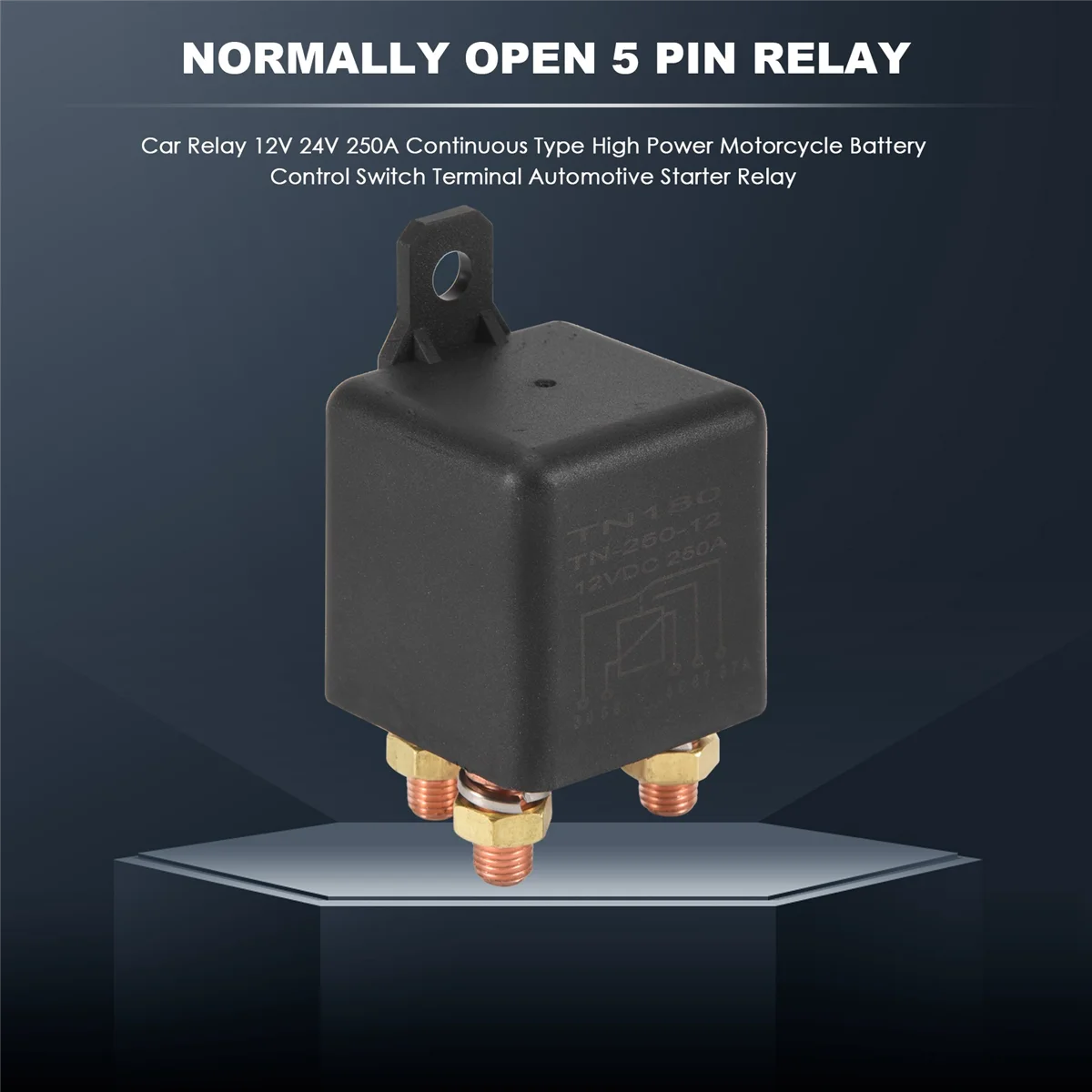 Car Relay 12V 250A Continuous Type High Power Motorcycle Battery Control Switch Terminal Automotive Starter Relay LZB