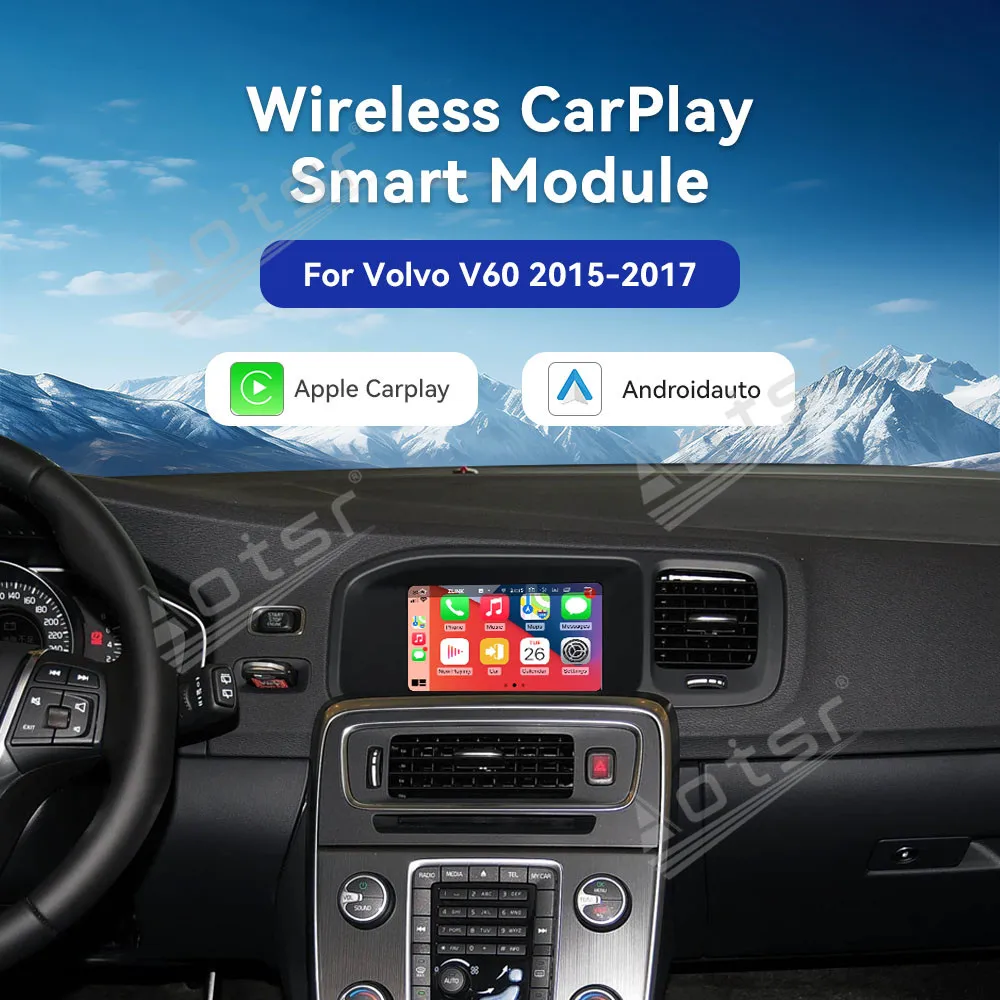 Car Accessories For Volvo V60 2015-2017 Generation HD Multimedia Wireless Carplay Decoder Box Android Auto Link Air Play