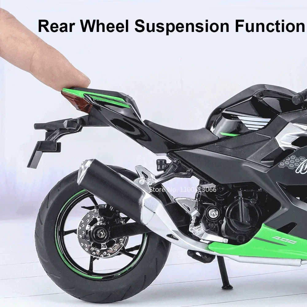 1/12 Scale Kawasaki Ninja 400 Vehicle Model Simulation Diecasts Motorcycle with Light Sound Alloy Toy for Child Birthday Gifts