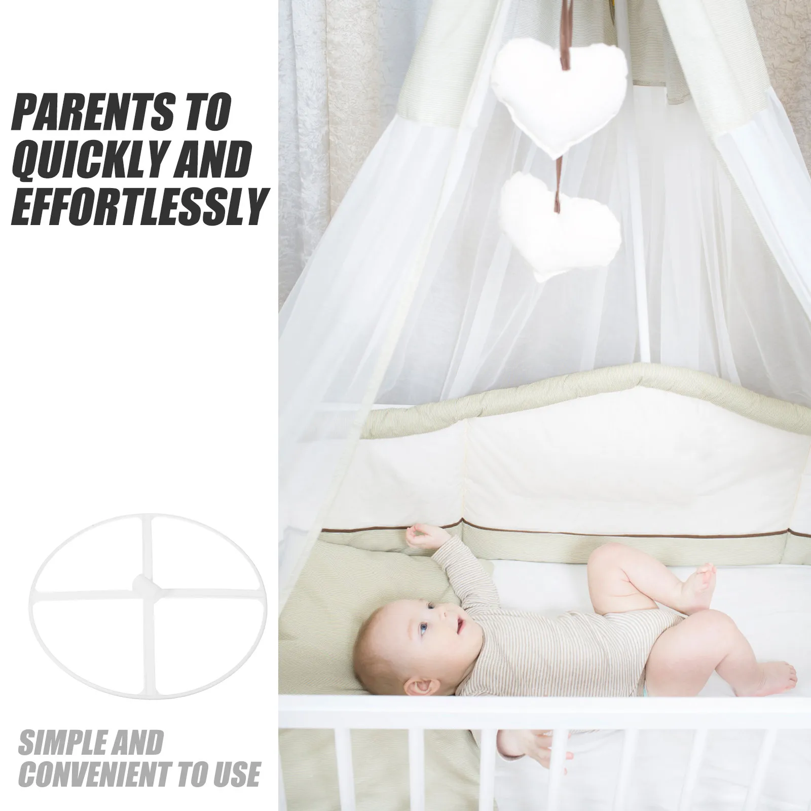Baby Bed Net Frame Universal Crib Net Stand Holder Canopy Support Rack Nursery Crib Canopy Holder