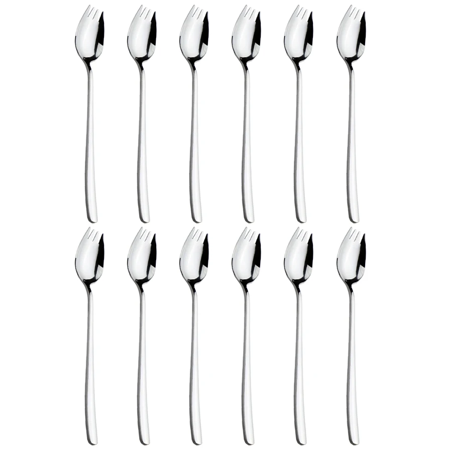 12pcs Premium Stainless Steel Dinner Fork Soup Spoon Cutlery Set,Portable Salad Soup Spoon with Fork,Mirror Polished Cutlery Set