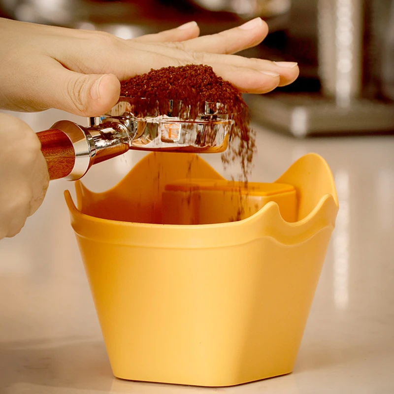 Coffee Knock Box Anti Slip Shock-Absorbent Espresso Grind Grounds Container Dump Waste Bin Coffee Grounds Bucket Barista Tools