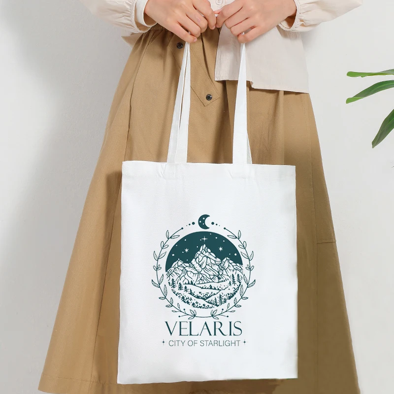 

1 Pc Velaris City Of Starlight Pattern Tote Bag ,Court Of Dreams Tote Shoping Bag, A Court Of Thorns And Roses Merch Book Bag