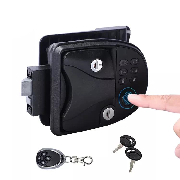 Upgraded Caravan Door Lock Latch Handle RV Keyless Entry Trailer Remote Control Smart Fingerprint Scanner Keypad Door Lock