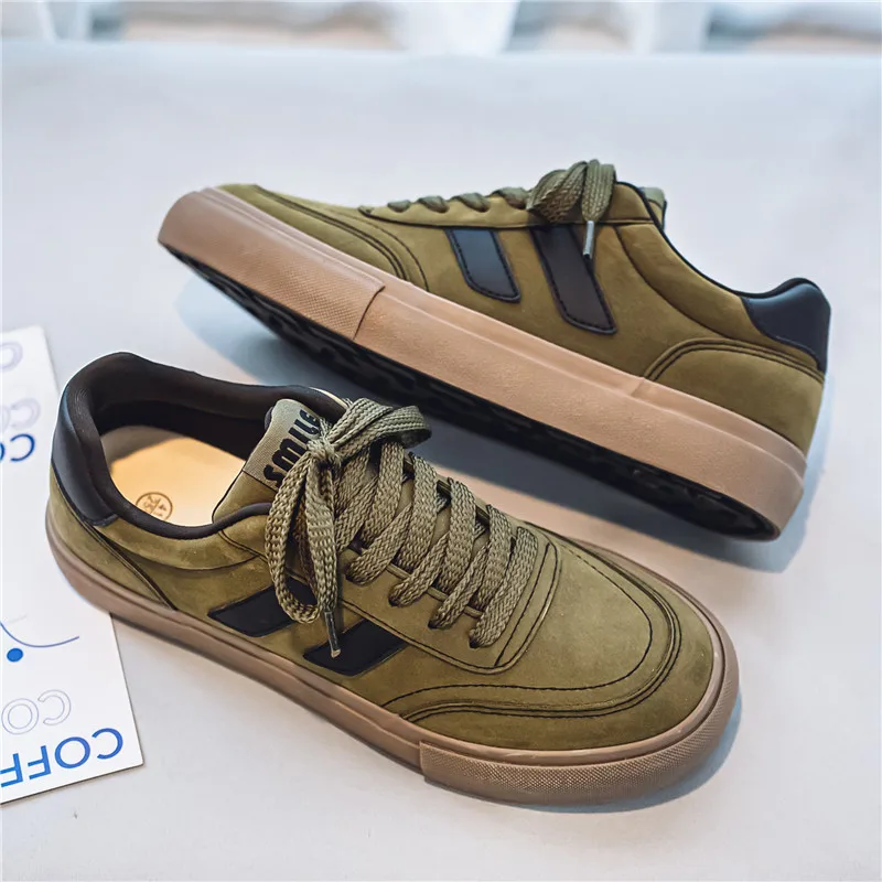 

Original Men’s Green Sneakers Harajuku Vintage Flat Skateboard Sneakers Men Comfort Non Slip Skate Shoes For Men zapatos hombre