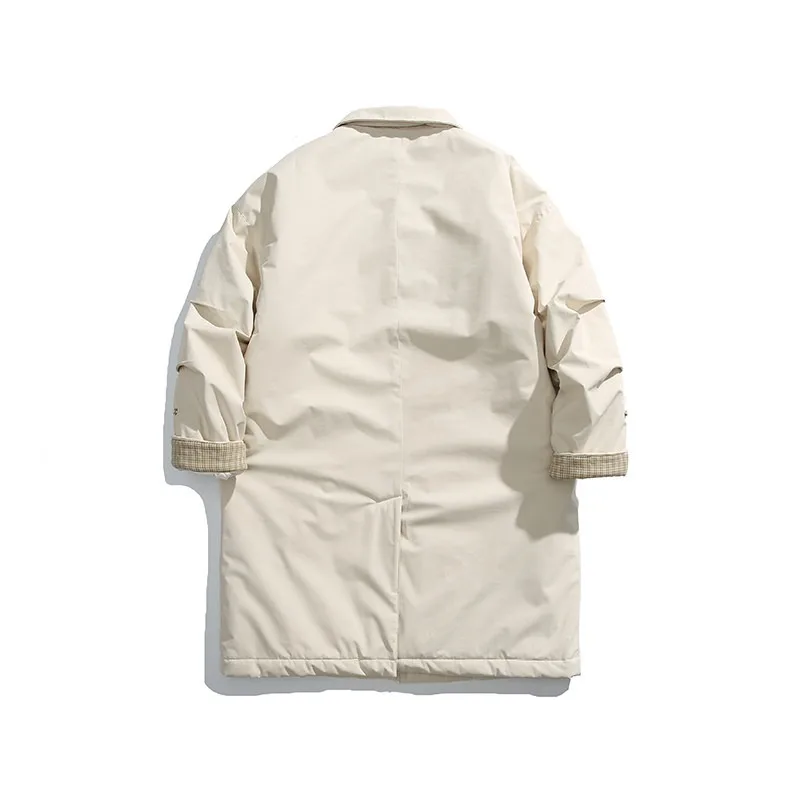 2025 Winter New Men's Japanese Outdoor Medium To Long Cityboy Stand Up Collar Cotton Jacket  Warm Coat Windbreaker