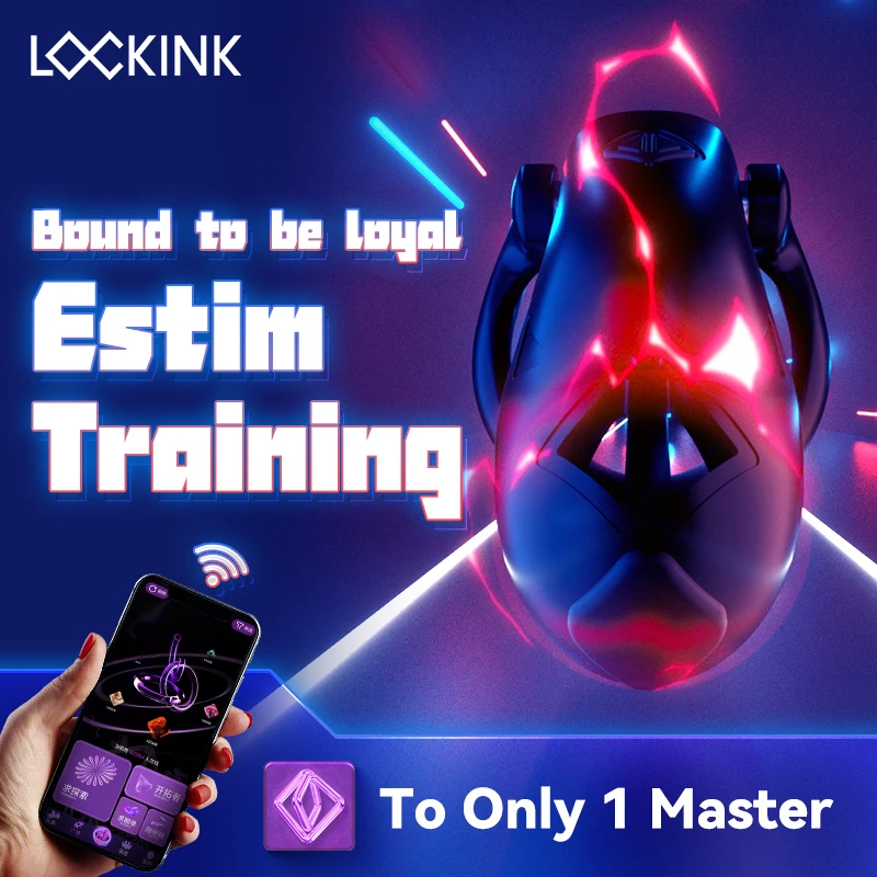 Lockink APP التحكم عن بعد العفة قفص صدمة كهربائية قفص القضيب Femdom مثير الكبار العفة قفل خاتم الديك لعبة استثارة القضيب الجنس لعب