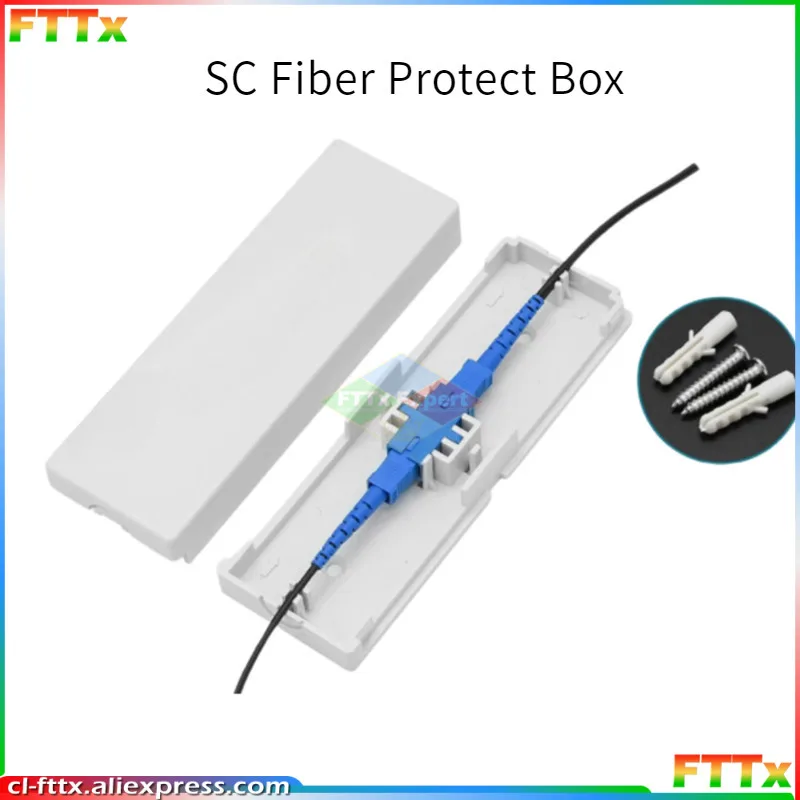 

10pcs/bag SC Fiber Protect Box With sc adapter cable protection box for fiber cable protection