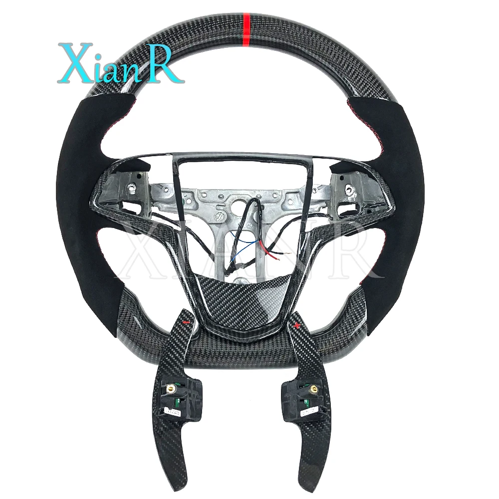 Customized carbon fiber steering wheel with paddle shifters for Cadillac ATS CTS XTS SRX CT6 ATSV car steering wheel