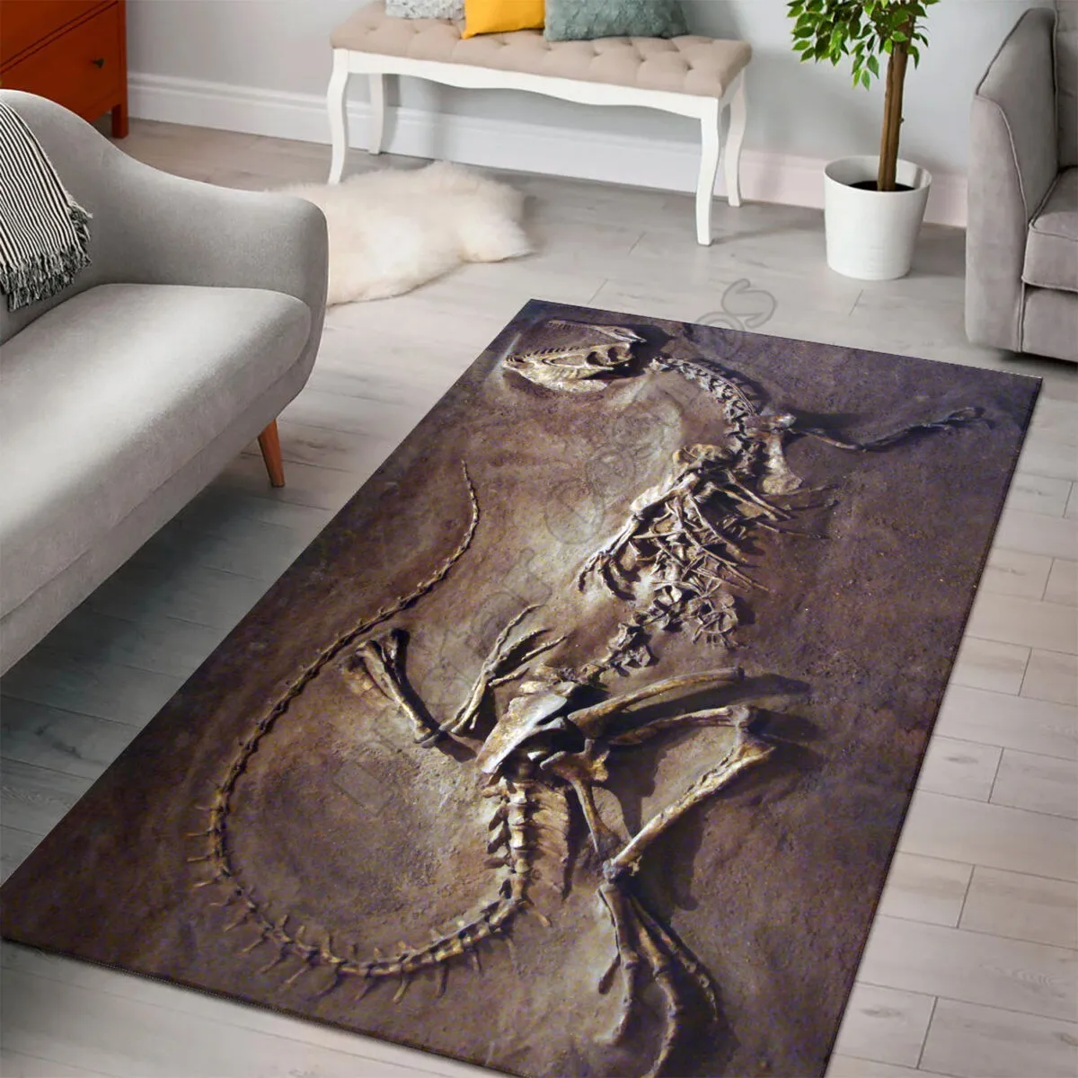 

Dinosaur Fossils Rectangle Rug 3D Print Rug Parlor Mat Area Rug Anti-slip Large Carpet Rug Living Room Decor 012