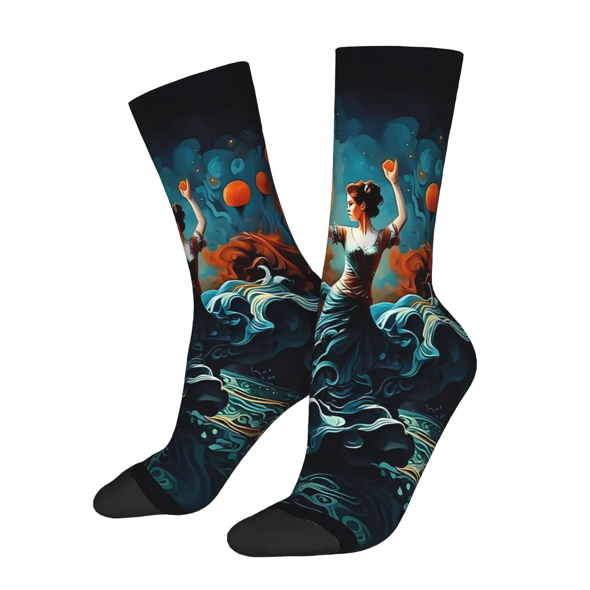 

Flamenco Dancers Socks Male Mens Women Summer Stockings Hip Hop