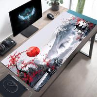Art Aesthetics Mount Fuji and Cherry Blossom Design large MousePad Desk Mat Stitched Edge Non-Slip Durable Gaming pad office rug