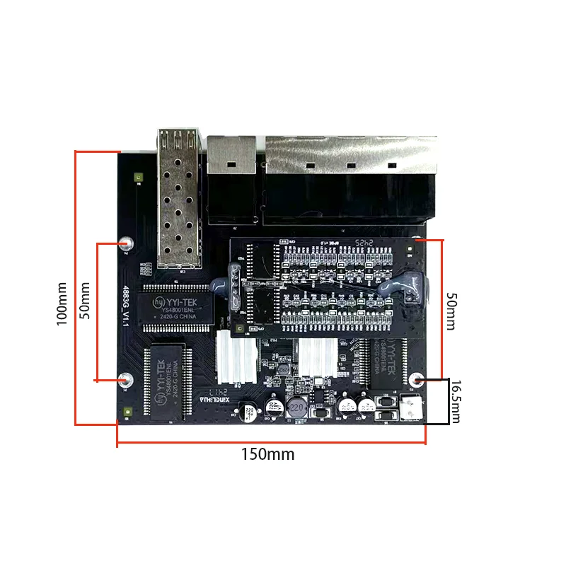 10 poort 10/100/1000M 8 poort 802.3at/af poe in/uit 48v met 2 poort uplink/nvr met 1 poort sfp industriële schakelmodule