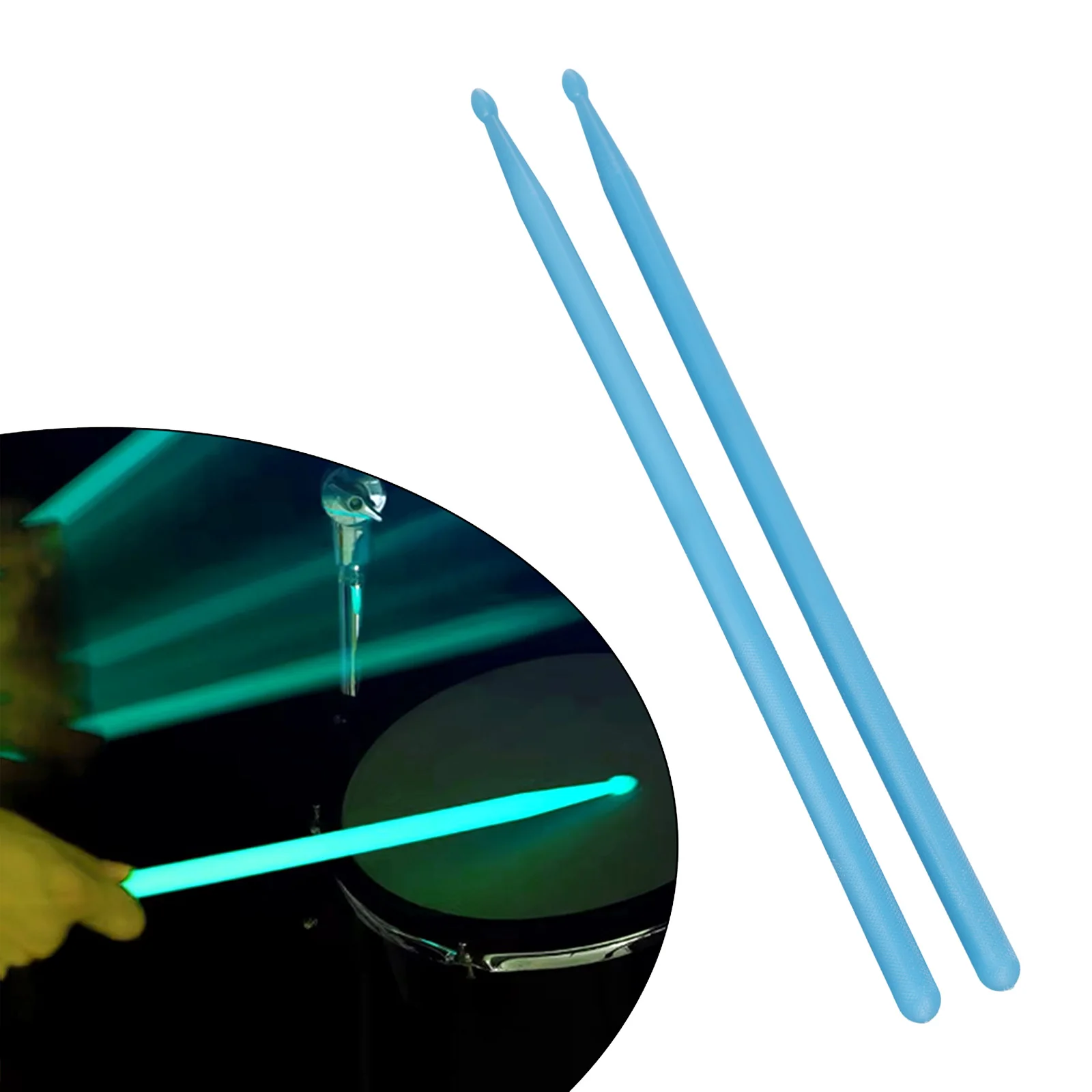 1 Pair 5A Luminous Drumsticks Glow In The Dark Stage Fluorescent DrumStick Drums Set Glow Drumsticks Percussion Accessories