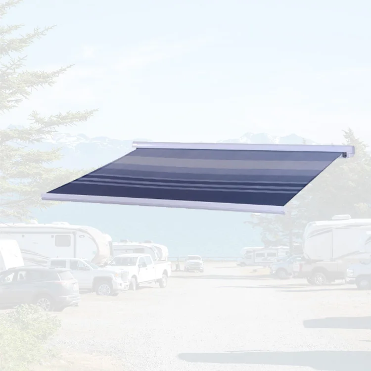 Aluminum Alloy Frame Motorhome Parts Water-resistant And Windproof RV Grey Awning Caravan AUTO Electric PVC Awning