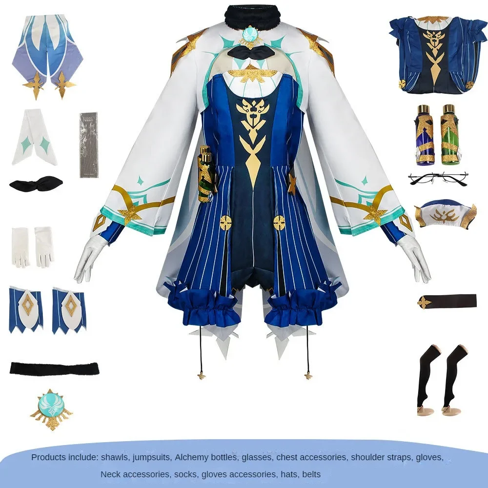 Genshin Impact saccarosio Costume Cosplay adulto carnevale uniforme parrucca Anime Halloween Party Outfit per le donne Set completo gioco donna