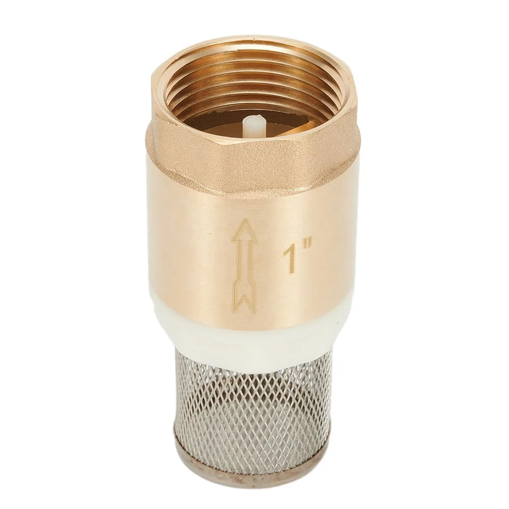 For BSP Internal Thread Brass Foot Valve DN25 Check Valve Stainless Steel Suction Basket Filter Screen Water Pump Hose Fittings