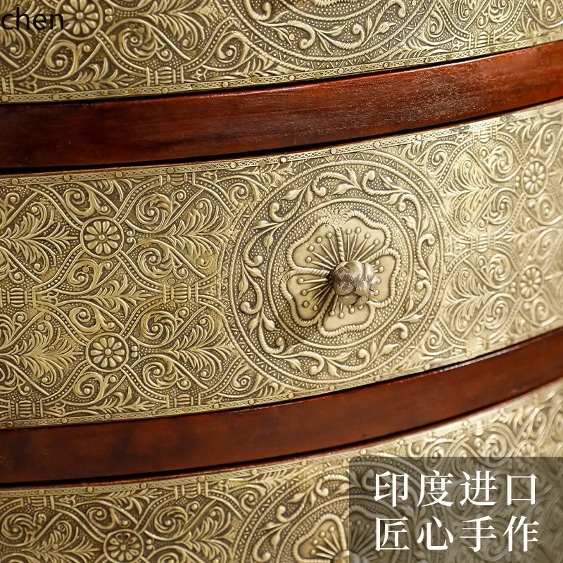 ii10.10---  wooden corner cabinet, all solid wood four-drawer cabinet, small bedside cabinet, narrow-sided  small drawer cabinet