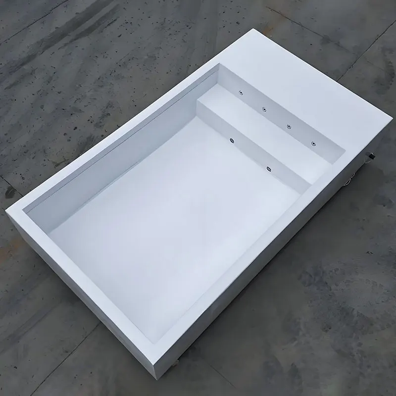 Wholesales Fiberglass Frp Rectangular Above Ground Children's Pool Custom White Color Home Patio Kids Swimming Pool