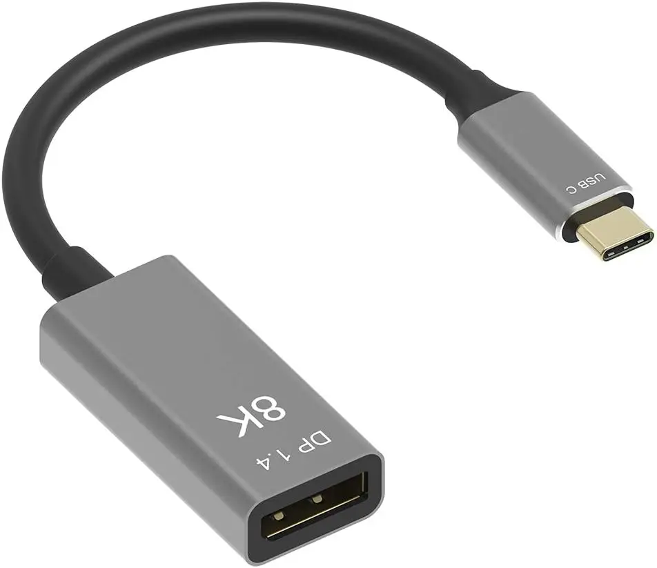 

USB C to DisplayPort 1.4 8K Cable 8K@60Hz 4K@144Hz Male to Female Converter Thunderbolt 3 to DisplayPort Adapter 25CM