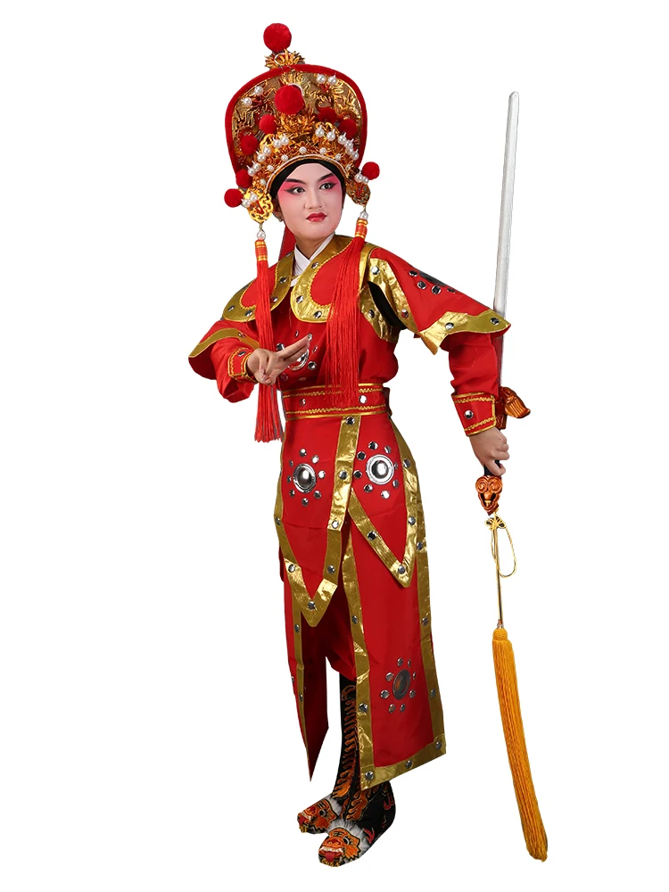 Chinese Opera Mulan Costume Female General Clothing Yuju Drama HuaMulan Ethnic Ancient Garment Dance Stage Performance Outfit