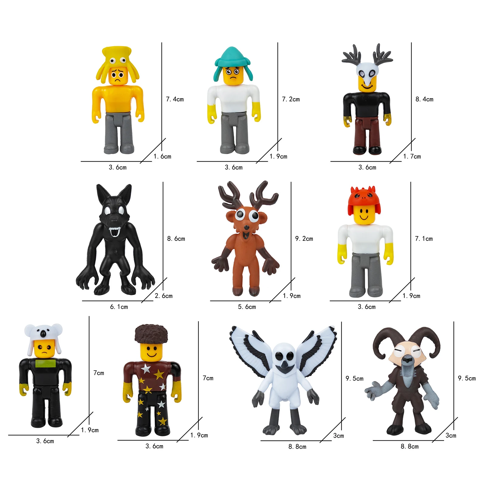 5/10개 사슴 부엉이 염소 피규어 데스크탑 모델 장식품 장난감 PVC 모델 장식품 게임 팬 어린이 수집가 홈 데코