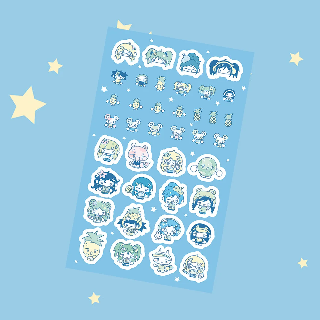 Korean Cross Border Hot Sale Vintage Stickers Summer Girl Character Journal Ins Korean Gooka Creative for Craft Essential